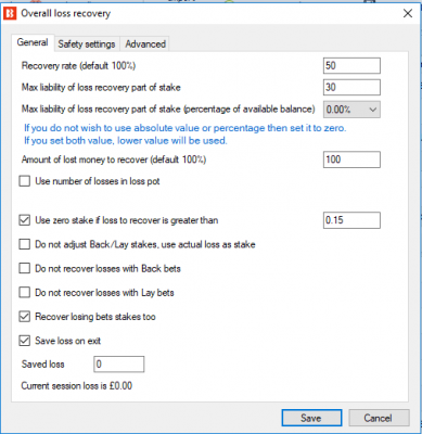 recovery settings