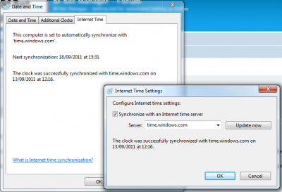 Synchronize time automatically